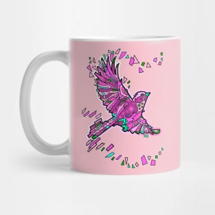 Pink geometric bird flying Mug